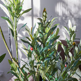 Everly Real Touch Olive Tree with Wood Pot