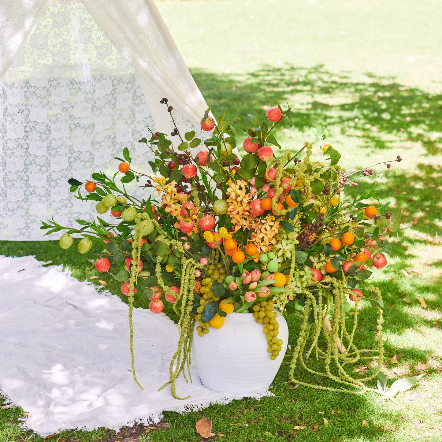 Orange Spray Branch Real Touch Flower Stem