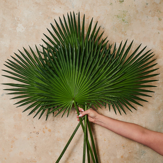 Palm Fan Leaf Real Touch Flower Stem
