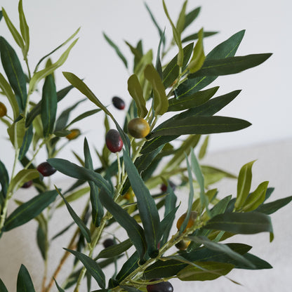 Everly Real Touch Olive Tree with Wood Pot